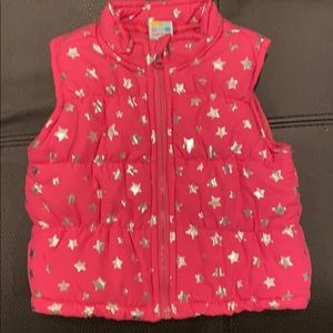 Baby girl puff vest. Pink. Size 12 months